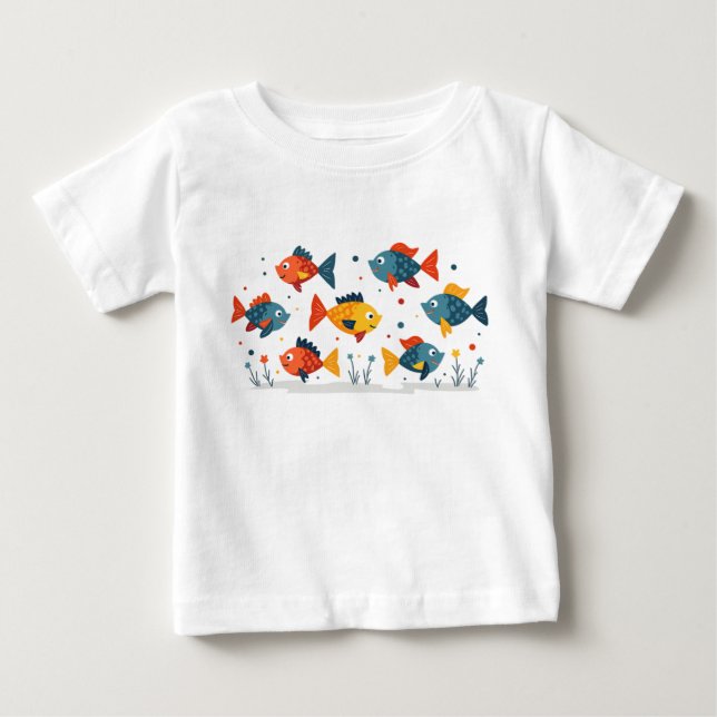 farbiger Fisch Baby T-shirt (Vorderseite)
