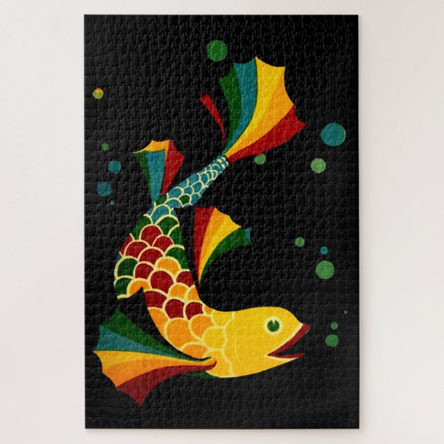 farbiger Fisch "n blubbles Puzzle (Vertikal)