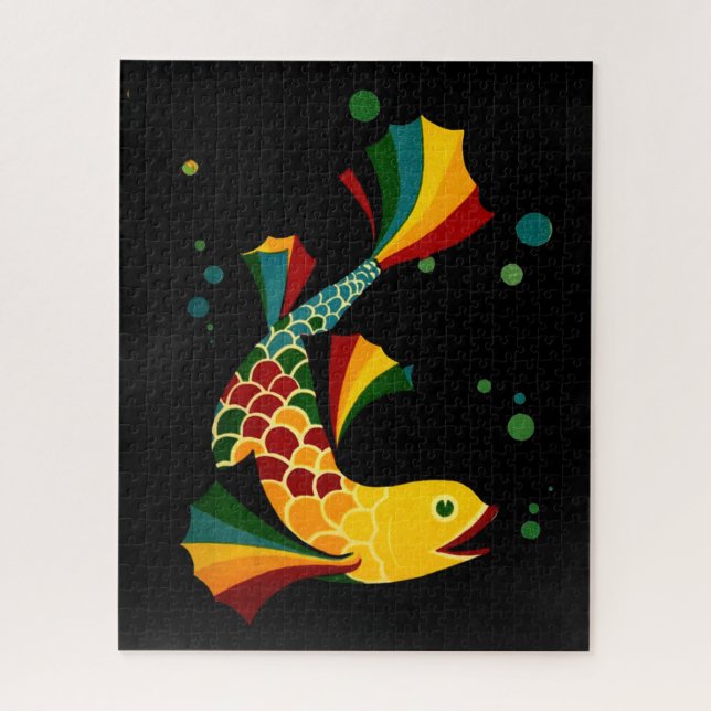 farbiger Fisch "n blubbles Puzzle (Vertikal)