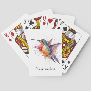 Farbiger Flug, Wasserfarben-Kolibri individuell Spielkarten