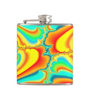Farbiger Fraktal psychedelischer Brauch Flachmann