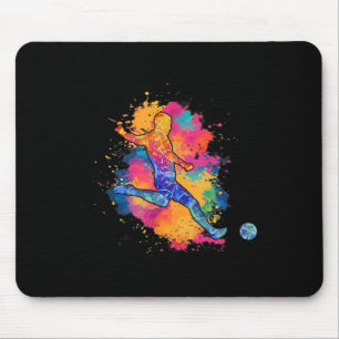 Farbiger Fußballspieler Paint Splash Art Grafik Gi Mousepad