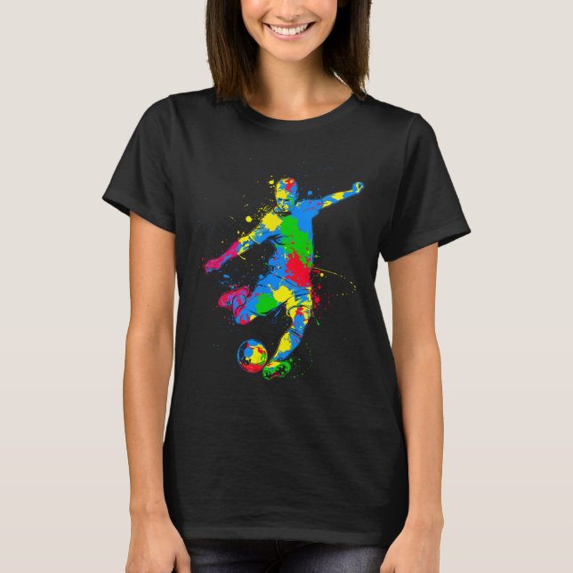 Farbiger Fußballspieler  T-Shirt (Vorderseite)