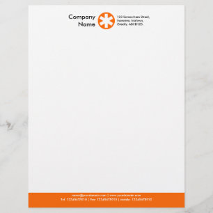 Farbiger Fußbereich (Stern-Logo) - Orange Briefkopf