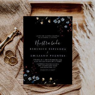 Farbiger Garten Wildblume Nuestra Boda Hochzeit Einladung