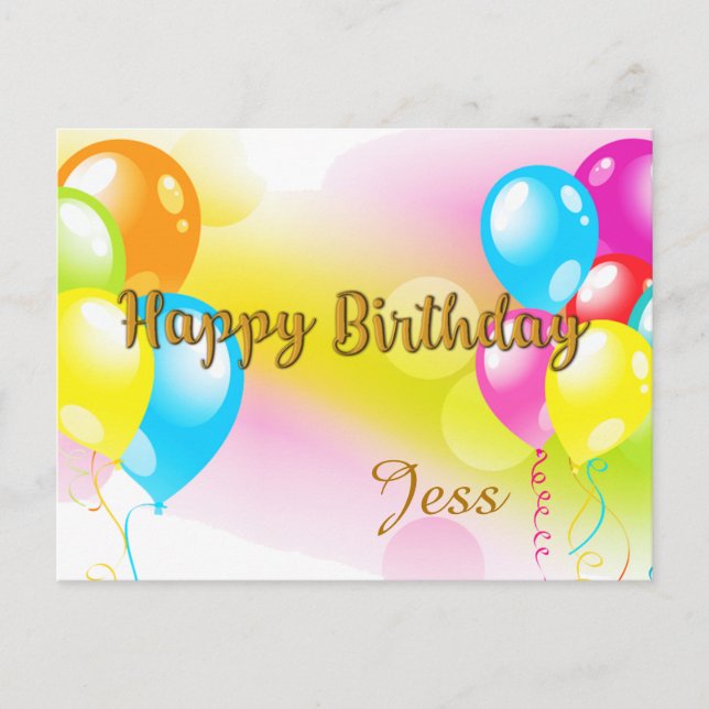 Farbiger Geburtstag Postkarte (Vorderseite)