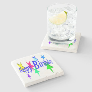 Farbiger Geburtstag Steinuntersetzer