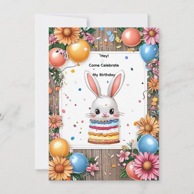 Farbiger Geburtstagsfeier-Rahmen Einladung (Vorderseite)