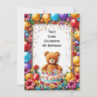 Farbiger Geburtstagsfeier-Rahmen Einladung