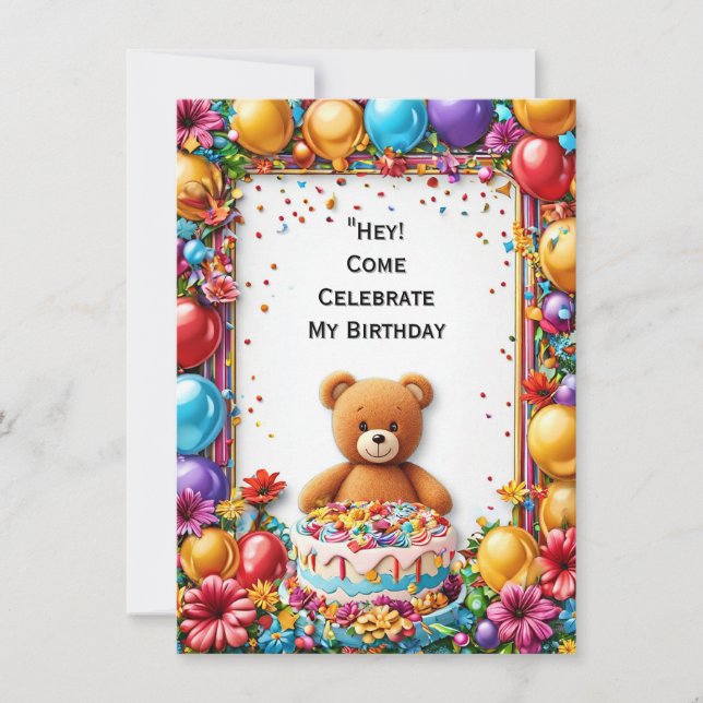 Farbiger Geburtstagsfeier-Rahmen Einladung (Vorderseite)