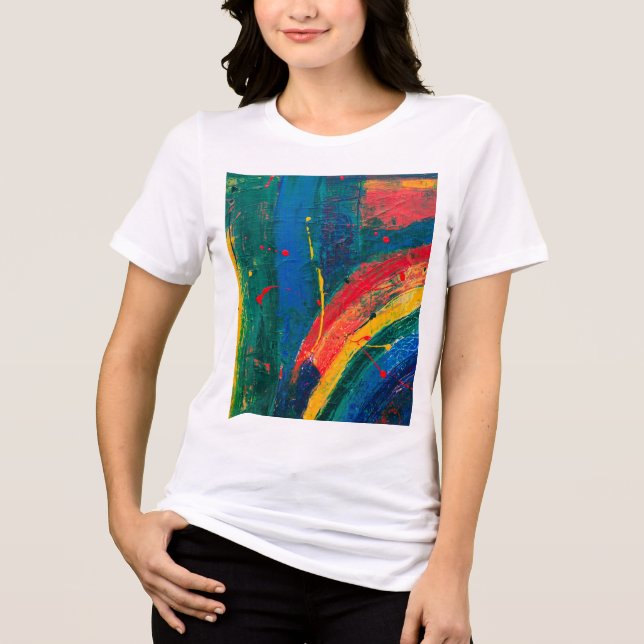Farbiger Gemusterter T - Shirt | Vibranly Artistic (Vorderseite)