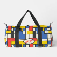 Farbiger geometrischer Druck im Mondrian-Stil