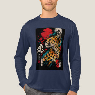 Farbiger Gepard Japanischer Streetwear – Wild und Tri-Blend Shirt