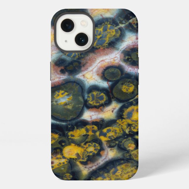 Farbiger Gepunkteter Ozean-Jasper iPhone Hülle (Rückseite)