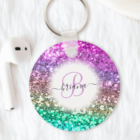 Farbiger Glitzer Mermaid Monogram Name
