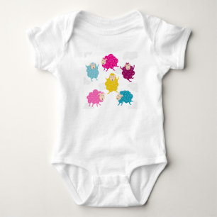Farbiger glücklicher Schaf-Baby-Body Baby Strampler