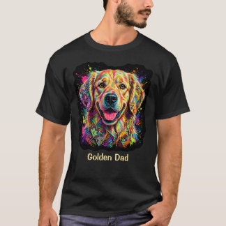 Farbiger Golden Retriever Hund Golden Dad T-Shirt