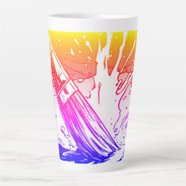 Farbiger grafischer Stil Pinsel Farbe Spritzer Milchtasse