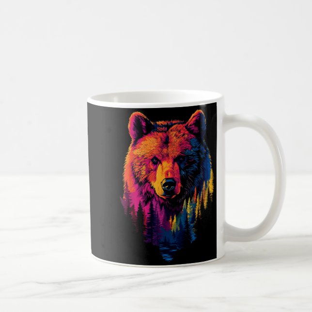 Farbiger Grizzly  Kaffeetasse (Rechts)