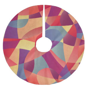 Farbiger Grunge: Hintergrund geometrischer Dreieck Polyester Weihnachtsbaumdecke