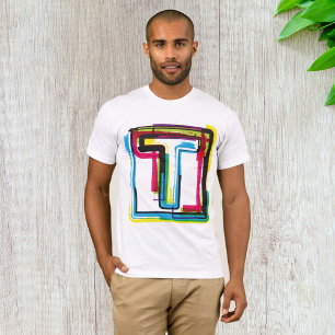 Farbiger Grunge Letter T T - Shirt