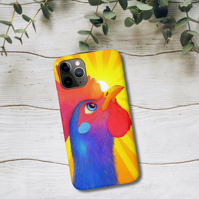 Farbiger Hahn mit Sonnenstrahlen Case-Mate iPhone Hülle (Von Creator hochgeladen)