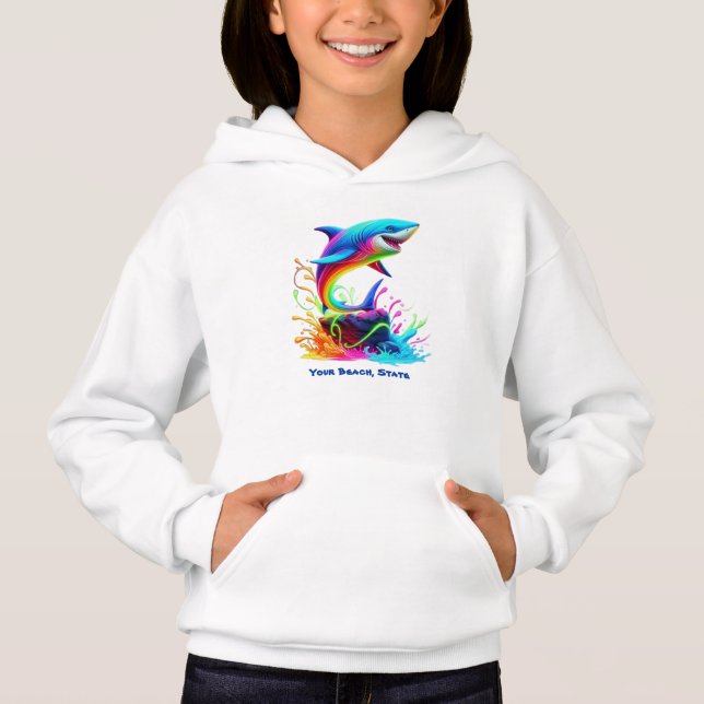 Farbiger Haifisch Hoodie (Vorderseite)