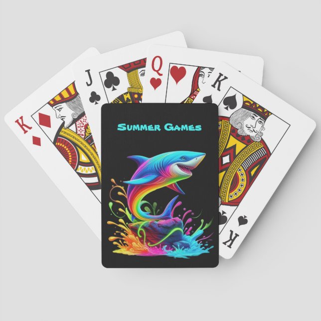 Farbiger Haifisch Spielkarten (Rückseite)