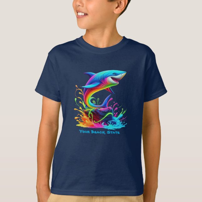 Farbiger Haifisch T-Shirt (Vorderseite)