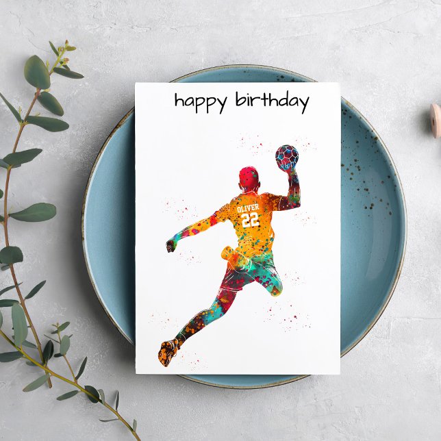 Farbiger Handballspieler Karte (Von Creator hochgeladen)