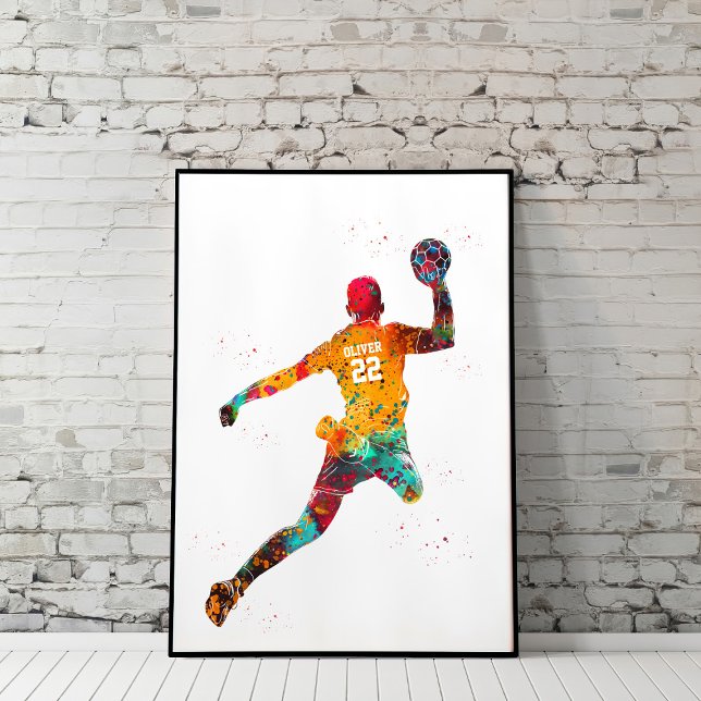 Farbiger Handballspieler Poster (Von Creator hochgeladen)