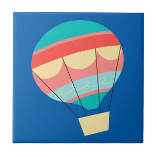 Farbiger Heißluftballon Fliese