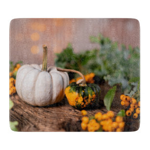 Farbiger Herbst Bounty White Pumpkin Schneidebrett