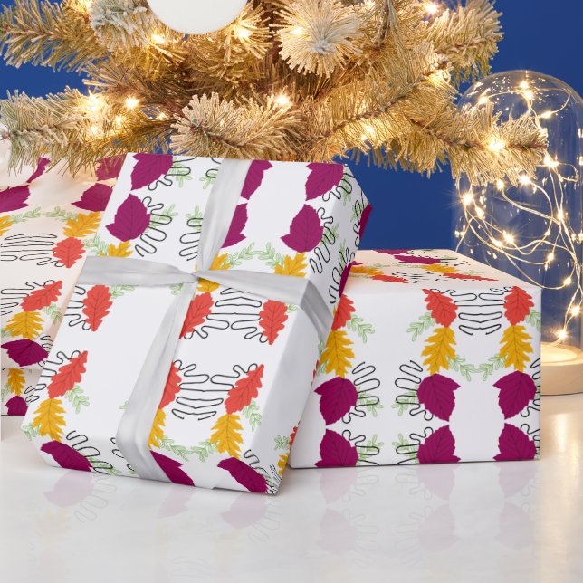 Farbiger Herbst rustikal Geschenkpapier (Feiertage)