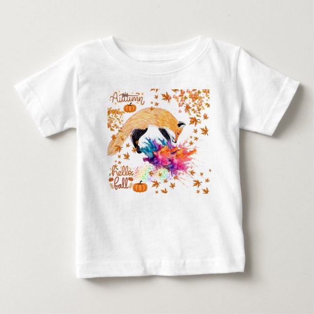 Farbiger Herbstfox Baby T-shirt (Vorderseite)