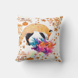 Farbiger Herbstfox Kissen