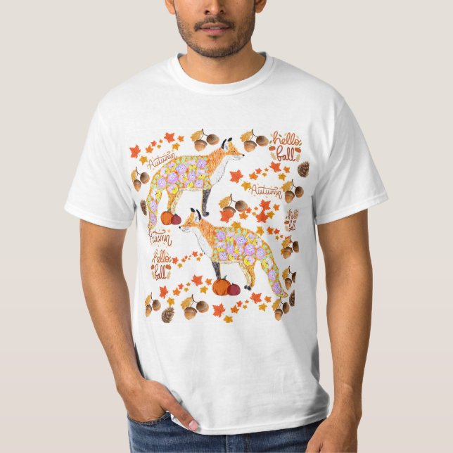 Farbiger Herbstfox T-Shirt (Vorderseite)