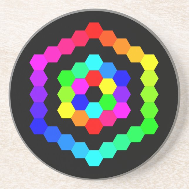 Farbiger Hexagon Untersetzer (Vorne)