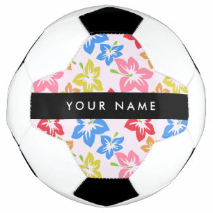 Farbiger Hibiskus, Blumenmuster, Ihr Name Fußball