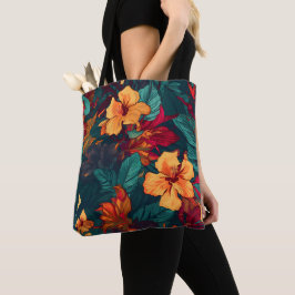 Farbiger Hibiskus, gelb-orange-grüne Blüte