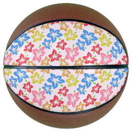 Farbiger Hibiskus, Muster von Blume Basketball