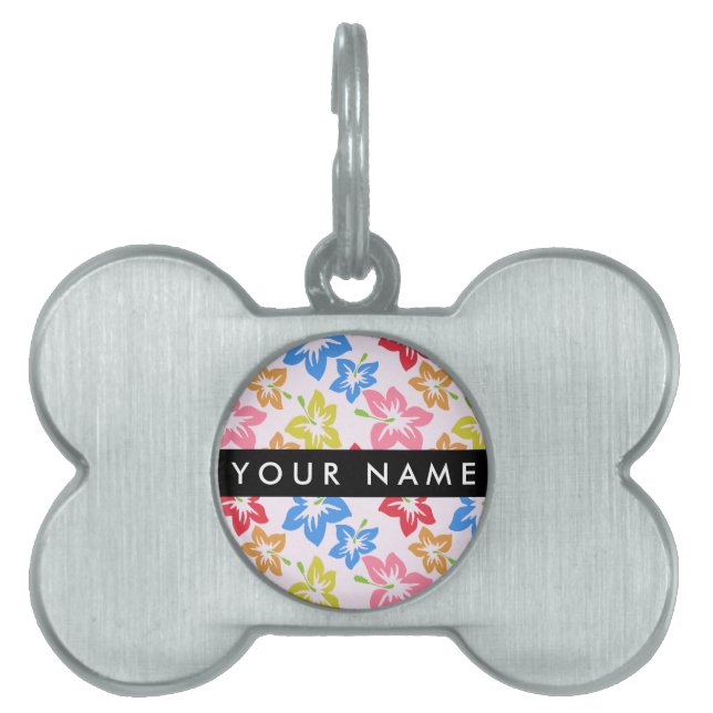 Farbiger Hibiskus, Muster von Blume, Ihr Name Tiermarke (Vorderseite)