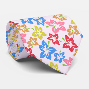 Farbiger Hibiskus, Muster von Blume Krawatte
