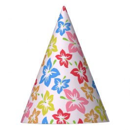 Farbiger Hibiskus, Muster von Blume Partyhütchen