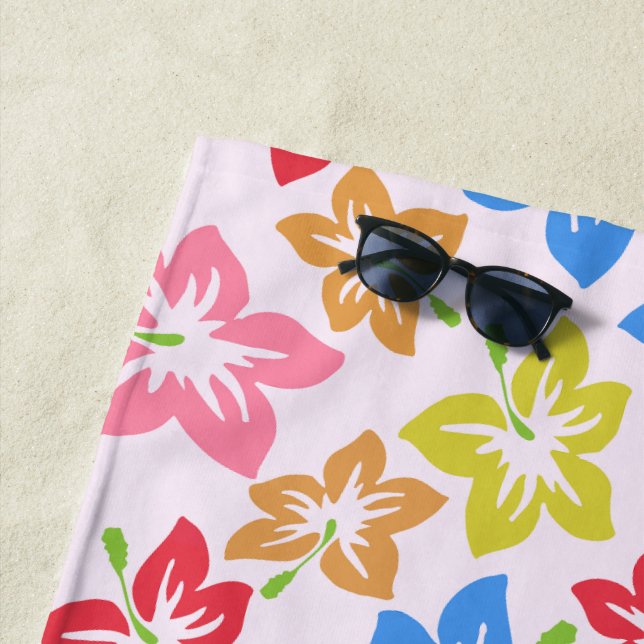 Farbiger Hibiskus, Muster von Blume Strandtuch (Beispiel)