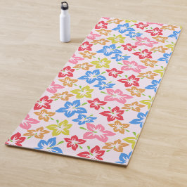 Farbiger Hibiskus, Muster von Blume Yogamatte
