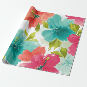Farbiger Hibiskus Tropischer Hawaiianischer Strand Geschenkpapier