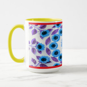 Farbiger Hibiskus und Plumeria Tasse