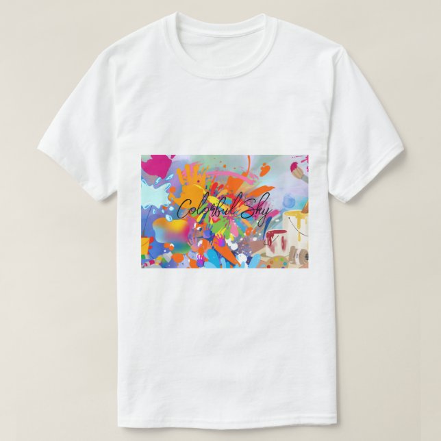 Farbiger Himmel T-Shirt (Design vorne)