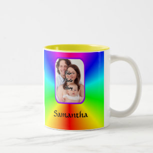 Farbiger Hintergrund für personalisiertes Foto Zweifarbige Tasse